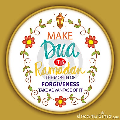 Make Dua â€“ its Ramadan the month of forgiveness. Vector Illustration